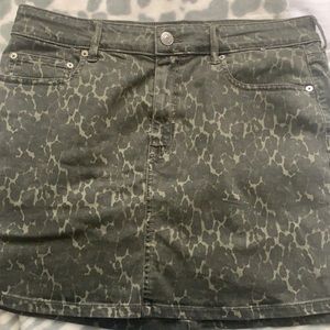 American Eagle Animal Print Jean Skirt